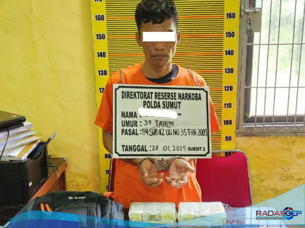 Polda Sumut Mwnangkap Kurir Narkoba di Asahan